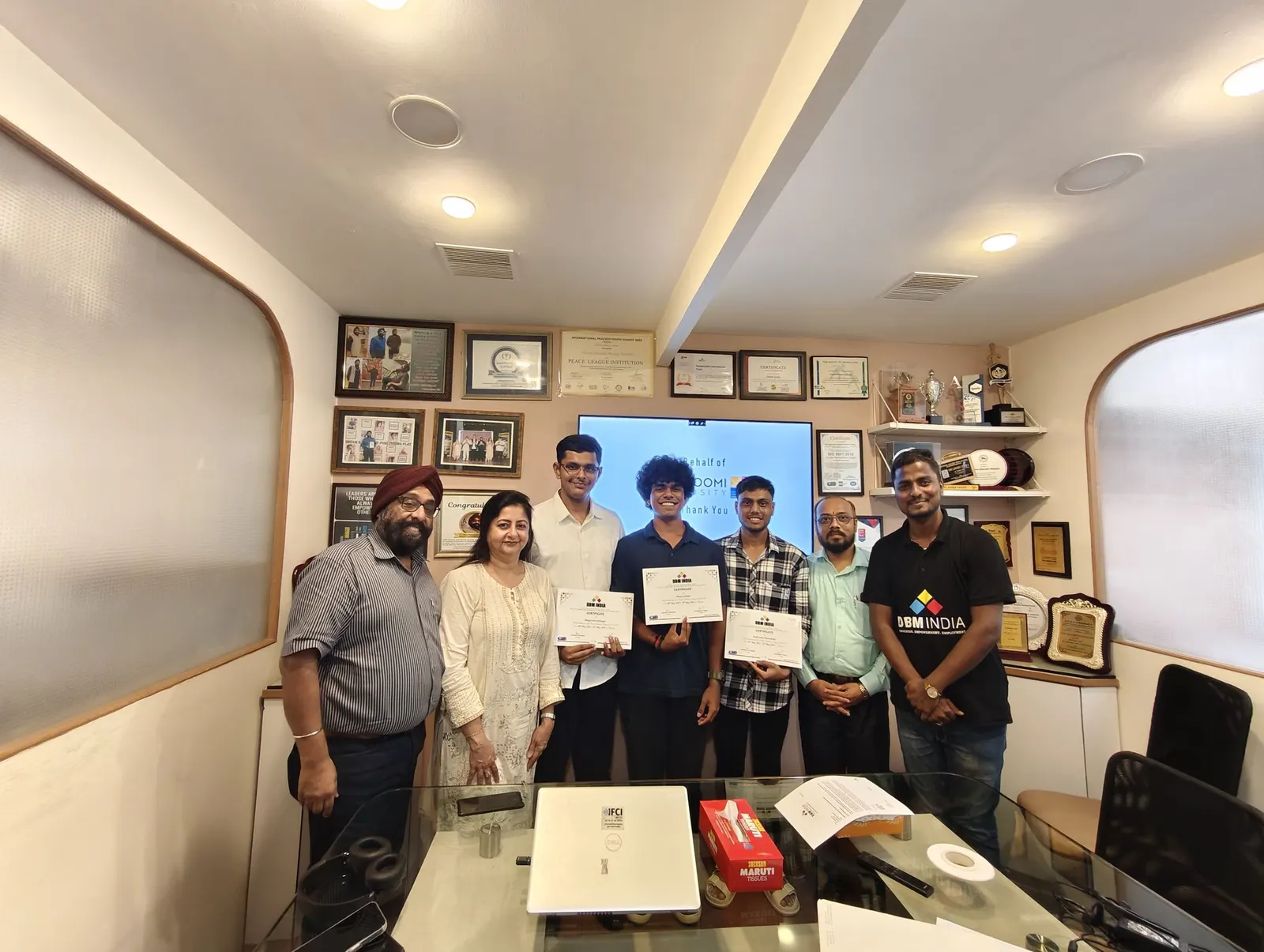 Certificates at dbm india