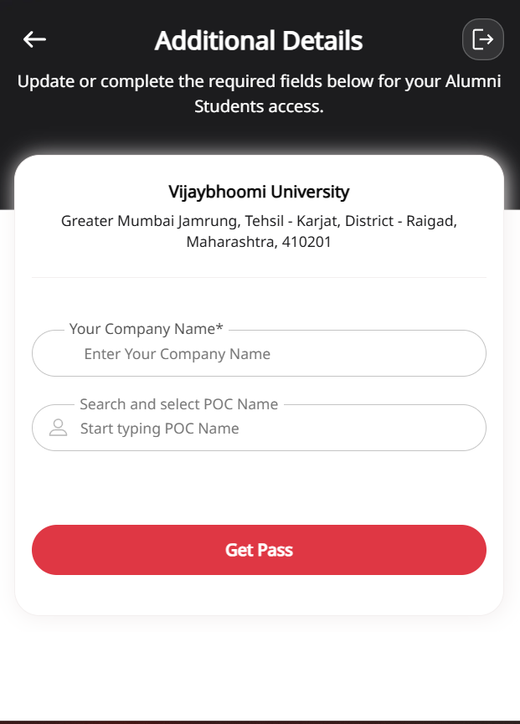 Existing system screen 6 of 6: additional details demanding a required company name and a point of contact name. Captured as research evidence, not a proposed design.
